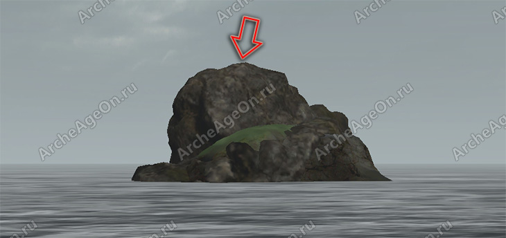 Найти скалу, с которой открывается вид на остров пляшущих костей в море Архейдж