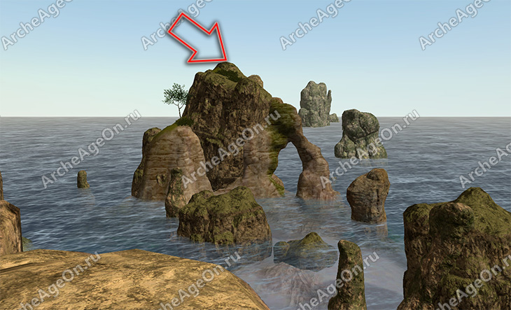 Осмотреть скалистые острова на побережье Сэндхевена на земле Говорящих Камней в ArcheAge